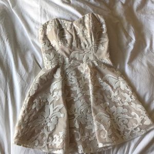 White and beige dress